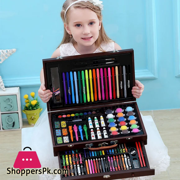 123 Pcs Art seta Childrens Painting Brush Painting Set School Supplies Gift Box Tools Student Crayon Lead Art Stationery