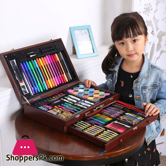 123 Pcs Art seta Childrens Painting Brush Painting Set School Supplies Gift Box Tools Student Crayon Lead Art Stationery
