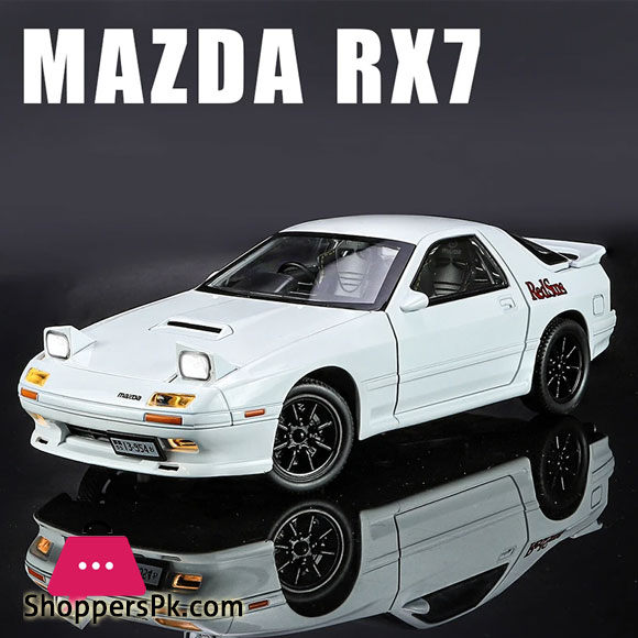 1:24 INITIAL D Mazda RX7 RX-7 Supercar Alloy Model Car Toy Diecast Metal Casting Sound and Light Car Toy for Childrens Vehicles