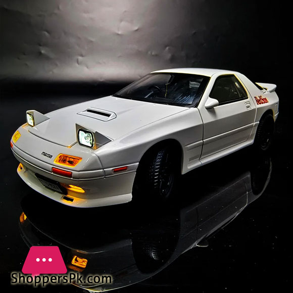 1:24 INITIAL D Mazda RX7 RX-7 Supercar Alloy Model Car Toy Diecast Metal Casting Sound and Light Car Toy for Childrens Vehicles