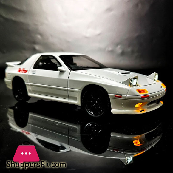 1:24 INITIAL D Mazda RX7 RX-7 Supercar Alloy Model Car Toy Diecast Metal Casting Sound and Light Car Toy for Childrens Vehicles