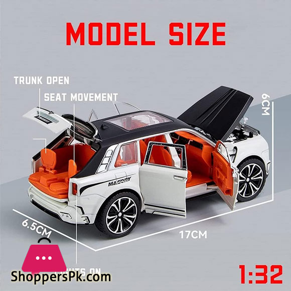 1:24 Roller Skating Royce Cullinan MASORY Alloy SUV Luxury Car Model Diecast Metal Toy Car Model Simulation Sound and Light Gift for Children