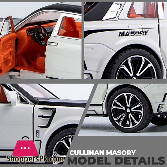 1:24 Roller Skating Royce Cullinan MASORY Alloy SUV Luxury Car Model Diecast Metal Toy Car Model Simulation Sound and Light Gift for Children