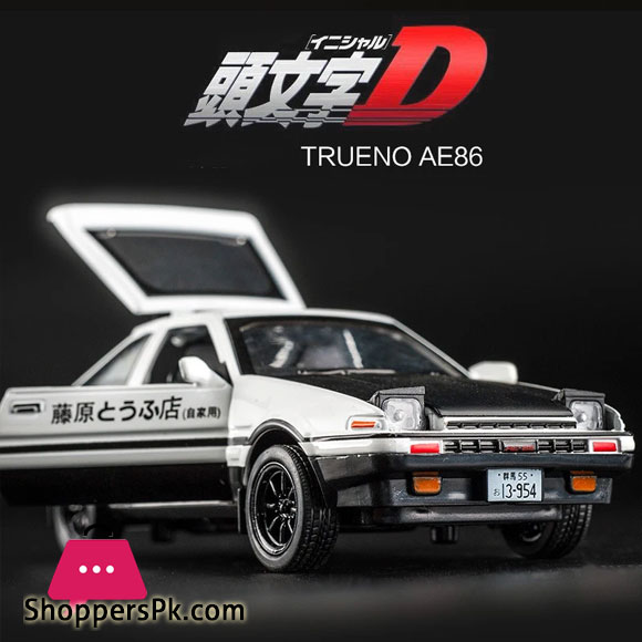 1:28 INITIAL D AE86 Alloy Car Model Diecasts & Toy Vehicles With Sound Light Pull Back Car Collection Kids Toys Gift