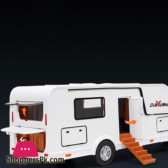 1:32 Scale Toyota Land Cruiser LC300 Trailer Alloy Car Model Diecast Car Sound Light Car Lovers Collection Kids Birthday Gift Metal Boys Toys