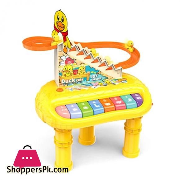 2 in 1 Multifunction Early Education Track Duck Slide Piano set 5 Modes