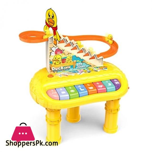2 in 1 Multifunction Early Education Track Duck Slide Piano set 5 Modes