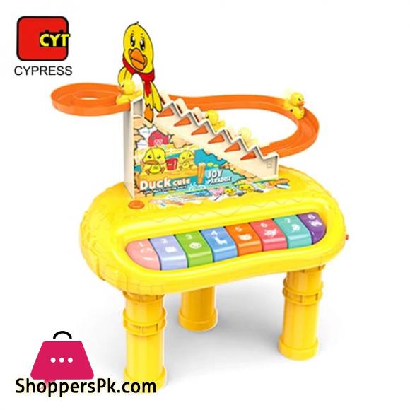 2 in 1 Multifunction Early Education Track Duck Slide Piano set 5 Modes