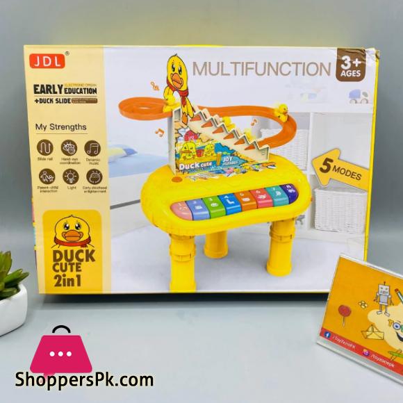 2 in 1 Multifunction Early Education Track Duck Slide Piano set 5 Modes