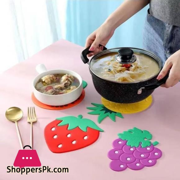 2pcs Table Coasters Beer Coasters Round Placemat Cushion Table Coasters Fruit Silicone Bowl Placemats Nordic Dish Mat Decorate Insulation Pads Yellow Table Mat Desktop Mat