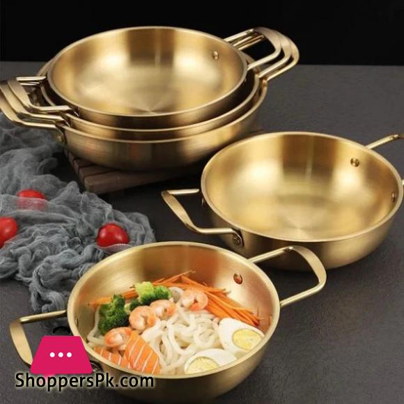 Golden Noodle Pot Korean style Stainless Steel Soup Pot Gas Induction Pot 20 cm