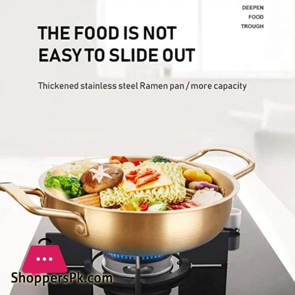 Golden Noodle Pot Korean style Stainless Steel Soup Pot Gas Induction Pot 20 cm