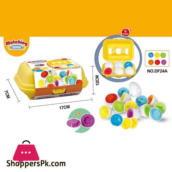 6 Pcs Smart Eggs Puzzle Toys for Kids Early Education Recognize Color Shape Matching Puzzle 3D Egg Montessori