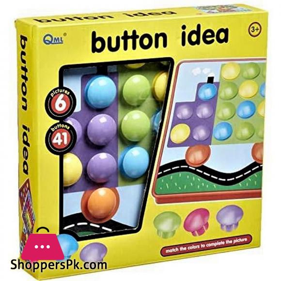 Button Idea Toy for Kids, 12 Pictures, 45 Buttons