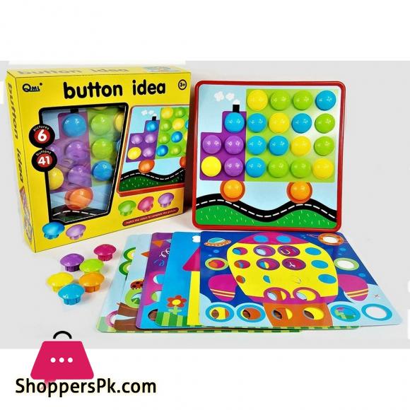 Button Idea Toy for Kids, 12 Pictures, 45 Buttons