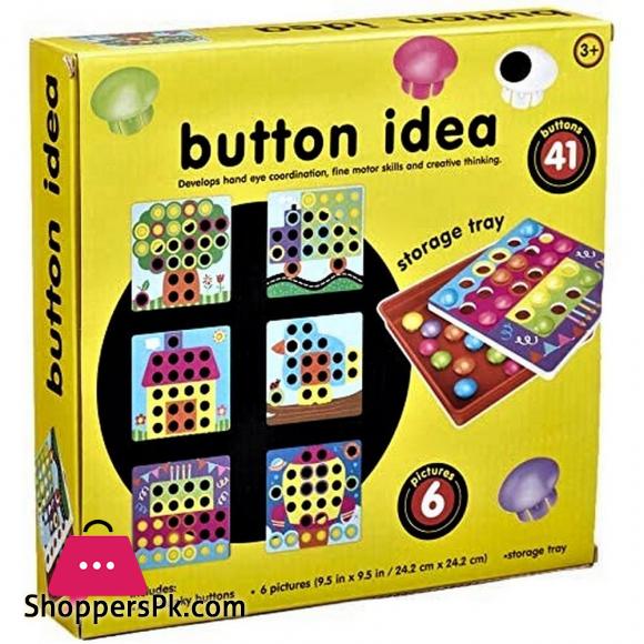 Button Idea Toy for Kids, 12 Pictures, 45 Buttons