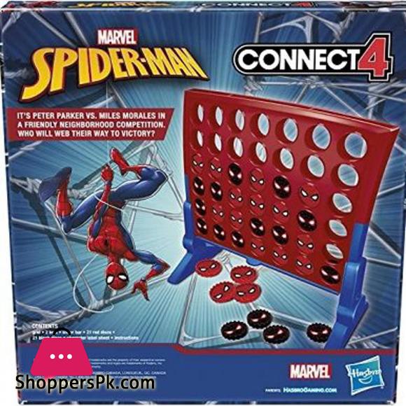 Connect 4 Game: Marvel Spider-Man Edition, Connect 4 Gameplay, Strategy Game for 2 Players, Fun Board Game for Kids Ages 6 and Up