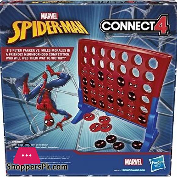 Connect 4 Game: Marvel Spider-Man Edition, Connect 4 Gameplay, Strategy Game for 2 Players, Fun Board Game for Kids Ages 6 and Up