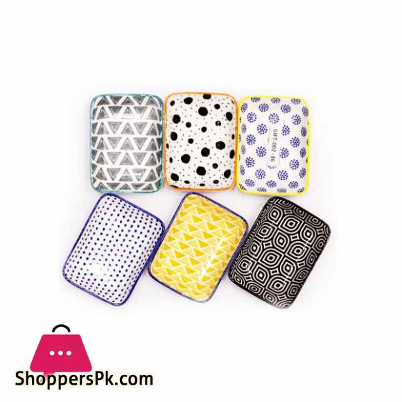 Danny Home Ceramic 6 Piece Mini Tray Set 3.75 Inch GIFT-002