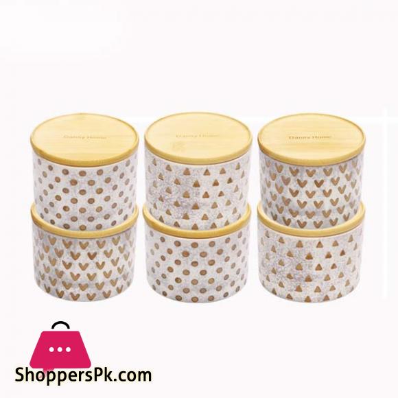 Danny Home Wood Lid 6 Piece Jar Set T07-35