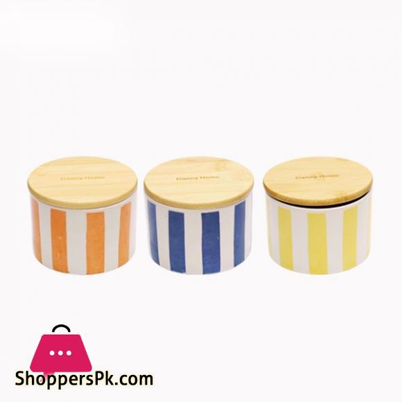 Danny Home Wood Lid Rainbow 3 Piece Jar Set T05-94