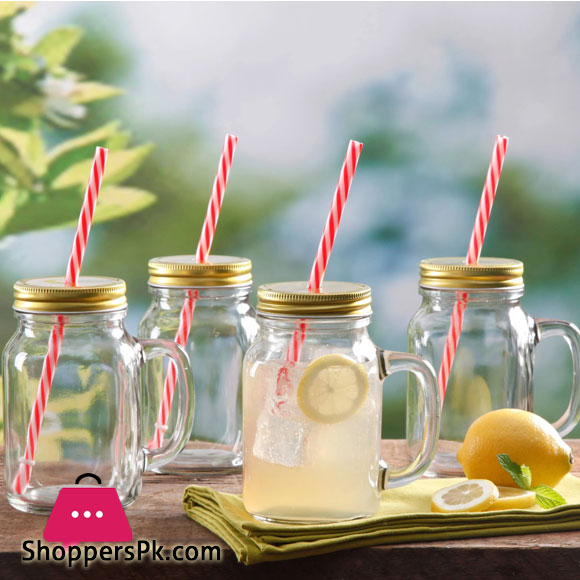 Glass Mason Jar Golden Lid - 600 ml 1 Pieces