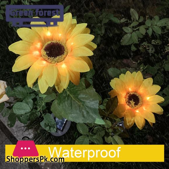 Green forest Garden Lights Swing Solar Sunflowers Outside Garden Lawn Light
