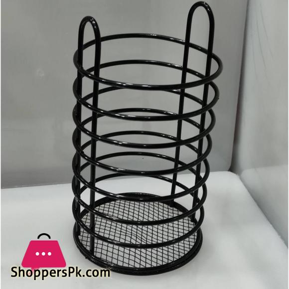 Metal Round Stainless Steel Cutlery Holder Kitchen Utensil Holder Utensil Pot