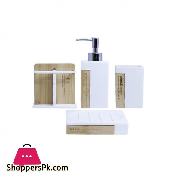 Modern Bath Set Bathroom Accessories Set of 4 Luxury Gift Accessory for Home