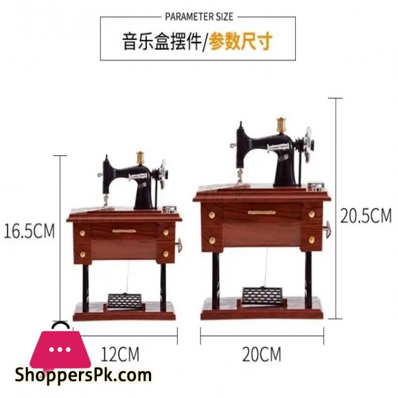 Music Box Sewing Machine Music Box European Crafts Retro Sewing Clockwork Home Crafts Decoration Creative Birthday Gift (Large)