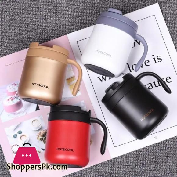 Stainless Steel Coffee Mugs Hot & Cold 350ml Drinkware Water Cups Thermos Insulation With cover and Handle Travel Tea Mug