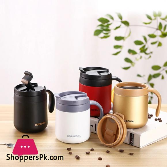 Stainless Steel Coffee Mugs Hot & Cold 350ml Drinkware Water Cups Thermos Insulation With cover and Handle Travel Tea Mug