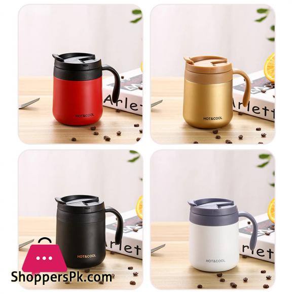 Stainless Steel Coffee Mugs Hot & Cold 350ml Drinkware Water Cups Thermos Insulation With cover and Handle Travel Tea Mug