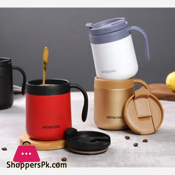 Stainless Steel Coffee Mugs Hot & Cold 350ml Drinkware Water Cups Thermos Insulation With cover and Handle Travel Tea Mug
