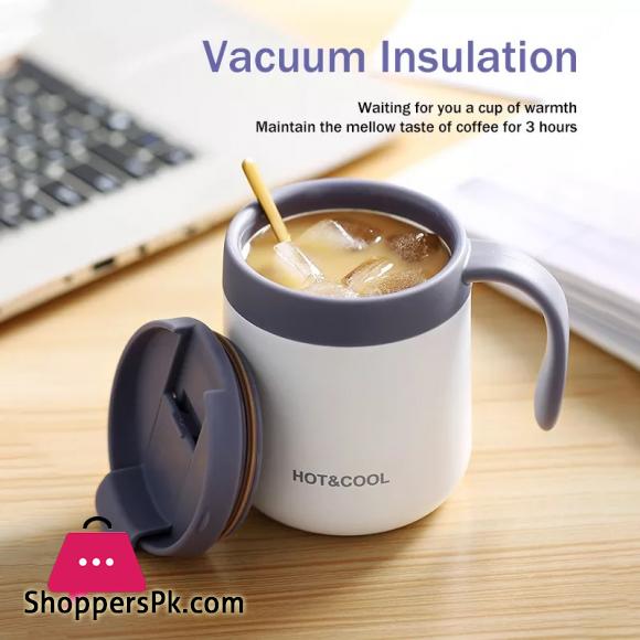 Stainless Steel Coffee Mugs Hot & Cold 350ml Drinkware Water Cups Thermos Insulation With cover and Handle Travel Tea Mug