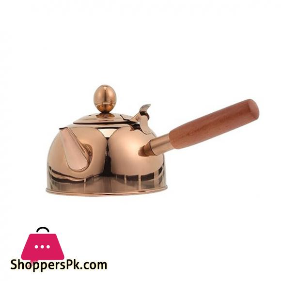 Stainless Steel Tea Kettle Anti-scalding Handle for Induction Cooker 550Ml Capacity Rose Gold Color