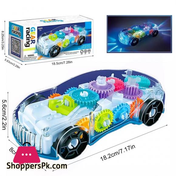 Transparent 3D Concept Gear Racing Car with lighting & Sound Toy for Kids