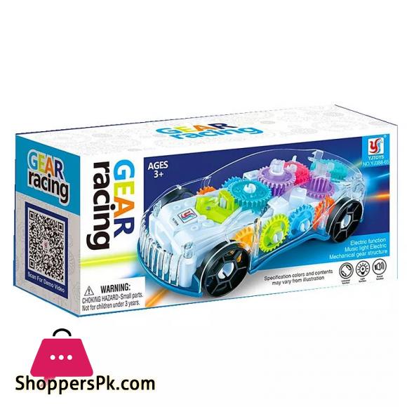 Transparent 3D Concept Gear Racing Car with lighting & Sound Toy for Kids