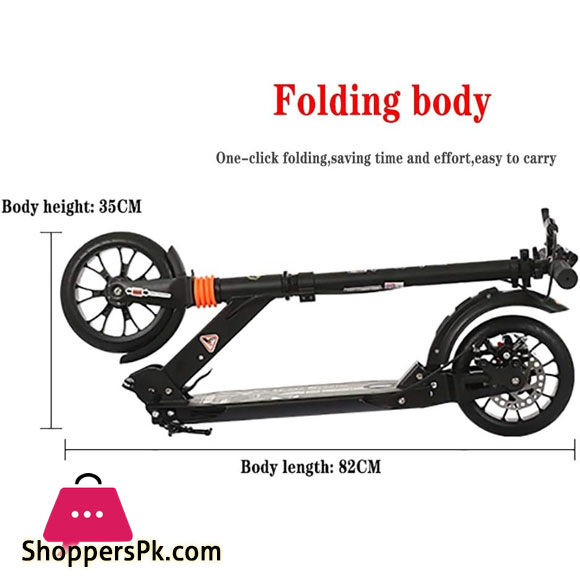Big Wheel Scooter Youth Adult Scooter With Disc Brakes Double Shock Absorption, Foldable Commuter Scooter, Load 150KG (non-electric)