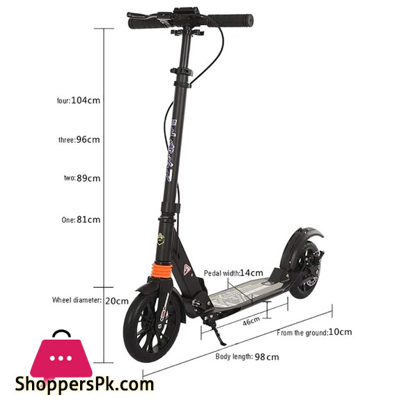 Big Wheel Scooter Youth Adult Scooter With Disc Brakes Double Shock Absorption, Foldable Commuter Scooter, Load 150KG (non-electric)