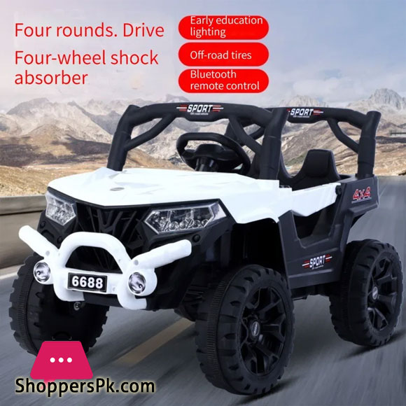 Childrens Electric Car Off-road Vehicle Four-wheeled Double Baby Swing Car with Light Electric Vehicles Cars for Kids Ride On