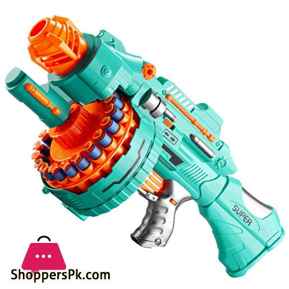Childrens Electric Continuous Shooting Gatling Toy Gun Soft Bullet Suction Cup Bullet BB Gun For Kids Gift
