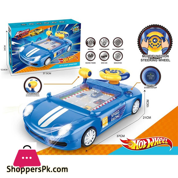 Childrens Racing Car Adventure Steering Wheel Electric Desktop Game Avoid Simulated Driving Educational Toys