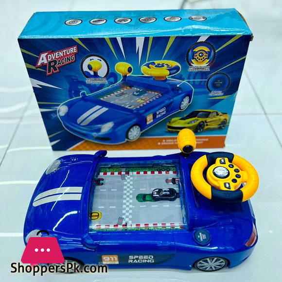 Childrens Racing Car Adventure Steering Wheel Electric Desktop Game Avoid Simulated Driving Educational Toys