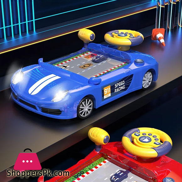 Childrens Racing Car Adventure Steering Wheel Electric Desktop Game Avoid Simulated Driving Educational Toys