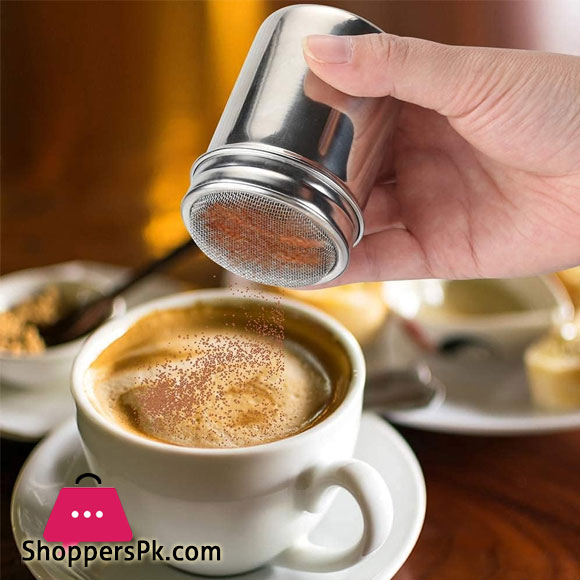 Chocolate Shaker for Coffee with Sealed Lid Stainless Steel Mesh Shaker for Icing Sugar Powder Cocoa