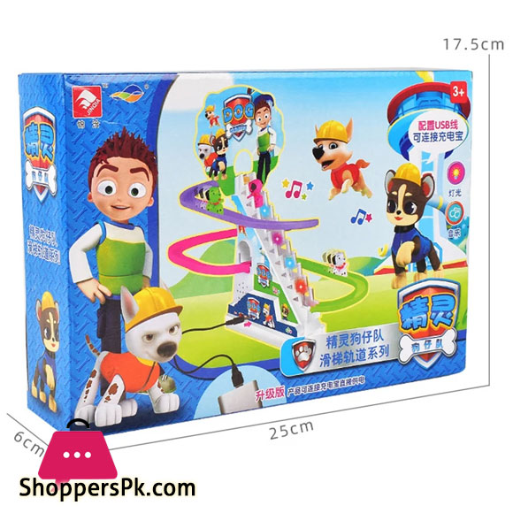 Dog Climbing Stairs Sound Light Music Slider Track Electric Stairs Childrens Track