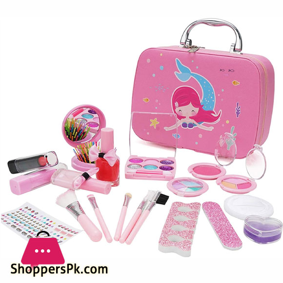 Girls Makeup Kit for Kids Childrens Makeup Set Girls Princess Make Up Box Nontoxic Cosmetics Kit Toys Pretend Play Makeup Beauty Toys Gift Birthday Gift