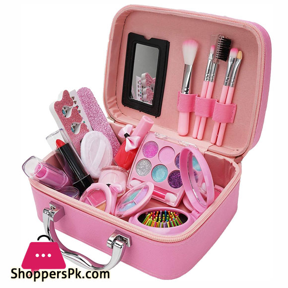 Girls Makeup Kit for Kids Childrens Makeup Set Girls Princess Make Up Box Nontoxic Cosmetics Kit Toys Pretend Play Makeup Beauty Toys Gift Birthday Gift