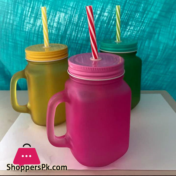 Glass Full Color Mason Jar Golden Lid - 600 ml 1 Pieces
